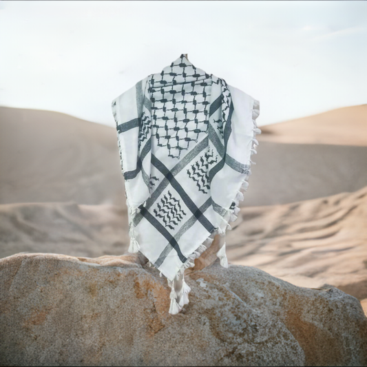 Black and White Palestinian Style Keffiyeh